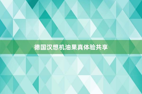 德国汉想机油果真体验共享